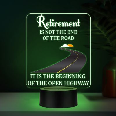 Engraved Retirement Quote Night Lamp with 7 Color Changing Light Retirement Gift for Teacher Mom Dad Colleagues & Boss
